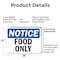 Signmission Food Only, 18 in W x Rectangle, Plastic OS-2PACK-NS-P-1218-L-12826 - alternate 3